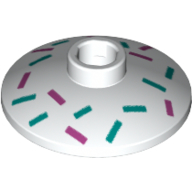 Dish 2 x 2 Inverted [Radar] with Turquoise, Dark Pink Sprinkles