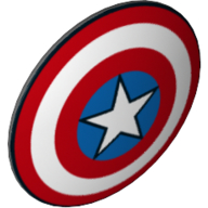 Minifig Shield Round Bowed with Bulls eye with Star Print (2019)