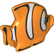 Duplo Animal Fish, Clownfish with White Stripes