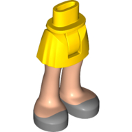 Image of part Minidoll Hips and Short Skirt with Light Nougat Legs and Silver Shoes [Thick Hinge]
