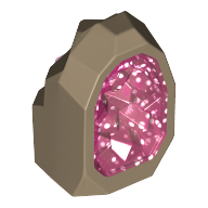 Geode / Rock with Glitter Trans-Dark Pink Crystal