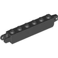 Hinge Brick 1 x 6 Locking with 1 Finger Vertical End and 2 Fingers Vertical End, 7 Teeth