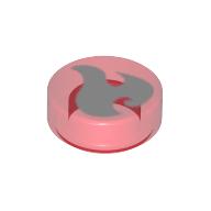 Tile Round 1 x 1 with Fire Power Icon Print