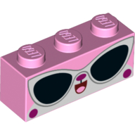 Brick 1 x 3 with Unikitty, Sunglasses, Open Mouth print