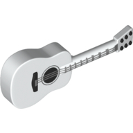 Musical Instrument Guitar Acoustic with Silver Strings Print