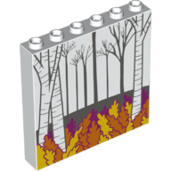 Panel 1 x 6 x 5 with Forest, Tress, Autumn Leaves print