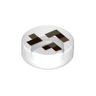 Tile Round 1 x 1 with Brown and Tan Squares Print
