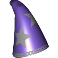 Image of part Hat Cone Drooping with Silver Stars Print