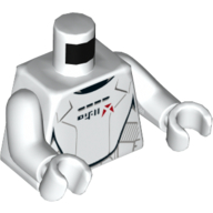 Torso Armor with Red Markings and Black Characters Print (Jet Trooper), White Arms and Hands
