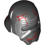 Helmet with Silver Lines, Reds Cracks Print (Kylo Ren)