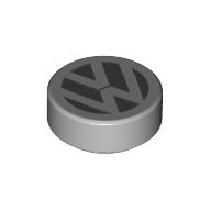 Tile Round 1 x 1 with VW Logo print