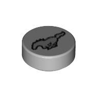 Tile Round 1 x 1 with Mustang Logo Print