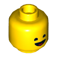 Minifig Head Benny, Open Mouth Smile, Tongue