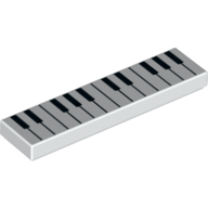 Tile 1 x 4 with Piano Keyboard Print