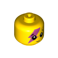 Minifig Head Baby / Toddler with Smile and Dark Pink Lightning on Right Eye