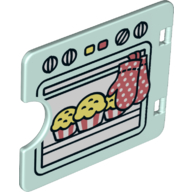 Duplo Door / Window with Cutout (Semi Oval) with Oven Door and Muffins Print