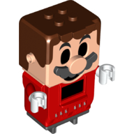 Hub, Mario with 4 Top Studs and LCD Screens for Eyes and Chest