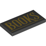 Tile 2 x 4 with Groove with 'BOOKS' Print