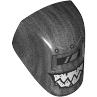 Image of part Headwear Accessory Welding Mask with Visor, Silver Reflection, Grin with Sharp Teeth Print