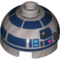 Brick Round 2 x 2 Dome Top with R2-D2 Droid Print (75270-1)