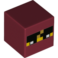 Minifig Head Special, Cube with Pixelated Eyes, Eyebrows and Yellow Skin Print (Ninjago Kai)