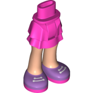 Image of part Minidoll Hips and Layered Skirt with Light Nougat Legs, Lavender Shoes, Dark Pink Sools