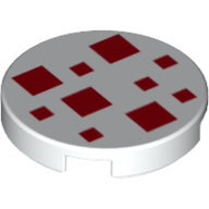 Tile Round 2 x 2 with 4 Large and 6 Small Red Squares Print