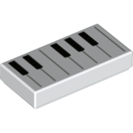 Tile 1 x 2 with Groove and Keyboard/Piano print