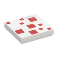 Tile 2 x 2 with Dark Red Squares / Minecraft Cake Print