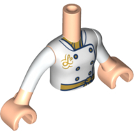 Minidoll Torso Chef Suit, Gold Buttons