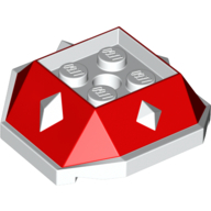 Wedge Sloped 4 x 4 with Diamond Spikes with Red Slopes Print (Spiny Shell)