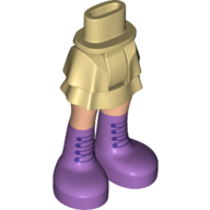 Minidoll Hips and Layered Skirt with Light Nougat Legs and Lavender Boots