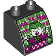 Duplo Brick 2 x 2 x 1 1/2 with Curved Top with Joker on Monitor Print