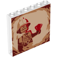 Panel 1 x 6 x 5 with Archaeologist with Red Diamond print