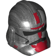 Helmet Clone Trooper Phase 2, Closed Front, Black Visor and Dark Red Markings Print