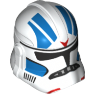 Helmet Clone Trooper Phase 2, Closed Front, 501st Legion Commander Blue Marking Print