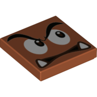 Tile 2 x 2 with Groove with Goomba Face Looking Left Print