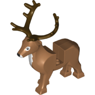 Animal, Reindeer with Dark Brown Antlers, White Front