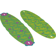LEGO part Roof, Oval, with Lime Patchwork and Dark Pink Flowers Print [Complete Sheet]