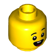 Minifig Head Boy, Eyebrows, Open Mouth Smile with Tongue / Surprised Print