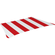 Image of part Sail 36 x 20 Trapezium with 4 Holes, Red Stripes print