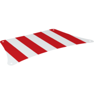 Image of part Sail 33 x 17 Trapezium with 4 Holes, Red Stripes print