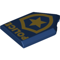 Tile Special 2 x 3 Pentagonal with 'POLICE' and Gold Badge Print