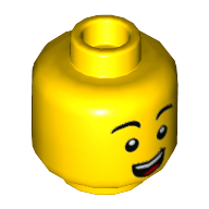 Minifig Head, High Thin Eyebrows, Open Mouth Smile / Shocked with Open Mouth Print