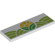 Tile 2 x 6 with Lime and Green Field, Yellow Sun Print