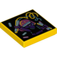 Tile 2 x 2 with Groove, Glow Stick Dance Print