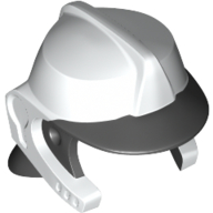 Helmet with Black Peak and Neck Protector Pattern