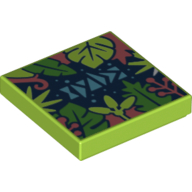 Tile 2 x 2 with Groove, Tropical Plants Print