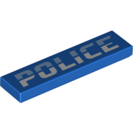 Tile 1 x 4 with Groove and 'POLICE' Print