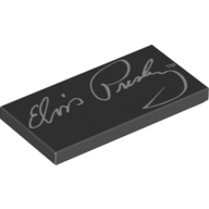 Tile 2 x 4 with Groove with 'Elvis Presley' Signature Print